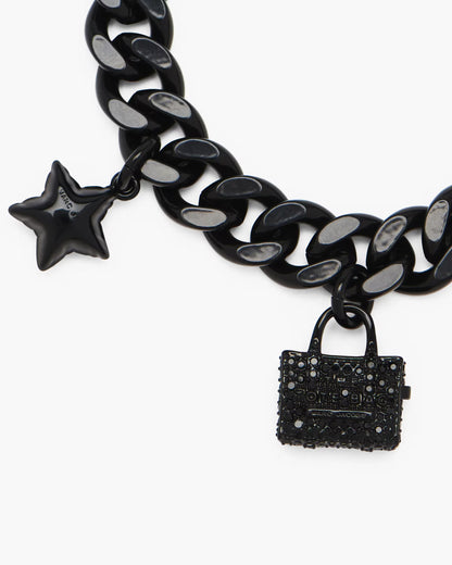 Marc Jacobs The Pave Mini Icon Charm Bracelet Black/Black Crystal
