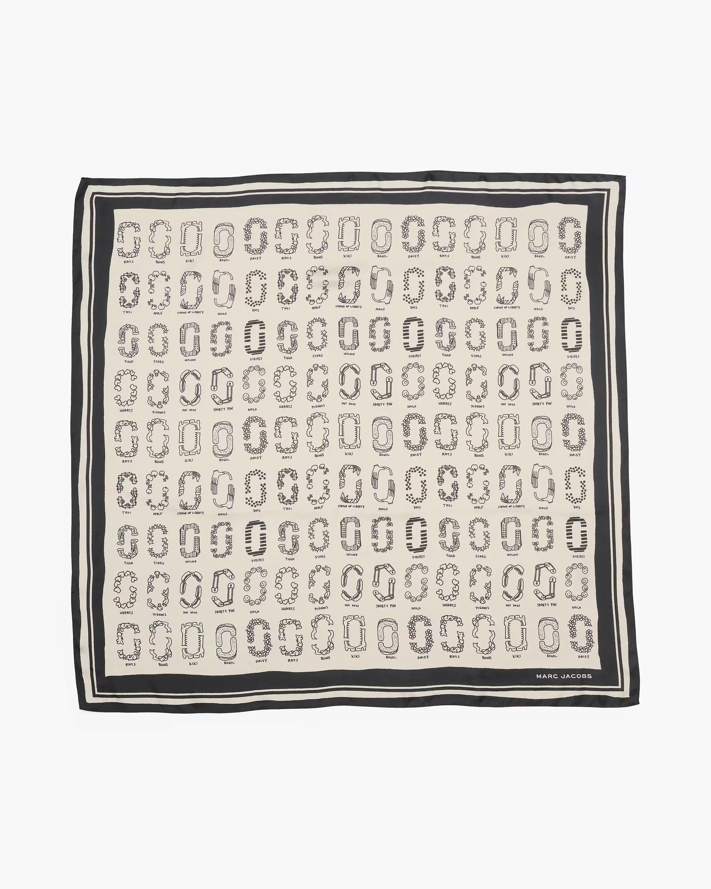 Marc Jacobs J Marc Square Scarf Ivory Multi