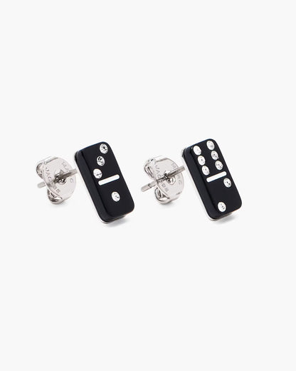 Marc Jacobs The Domino Stud Earrings Silver/Black