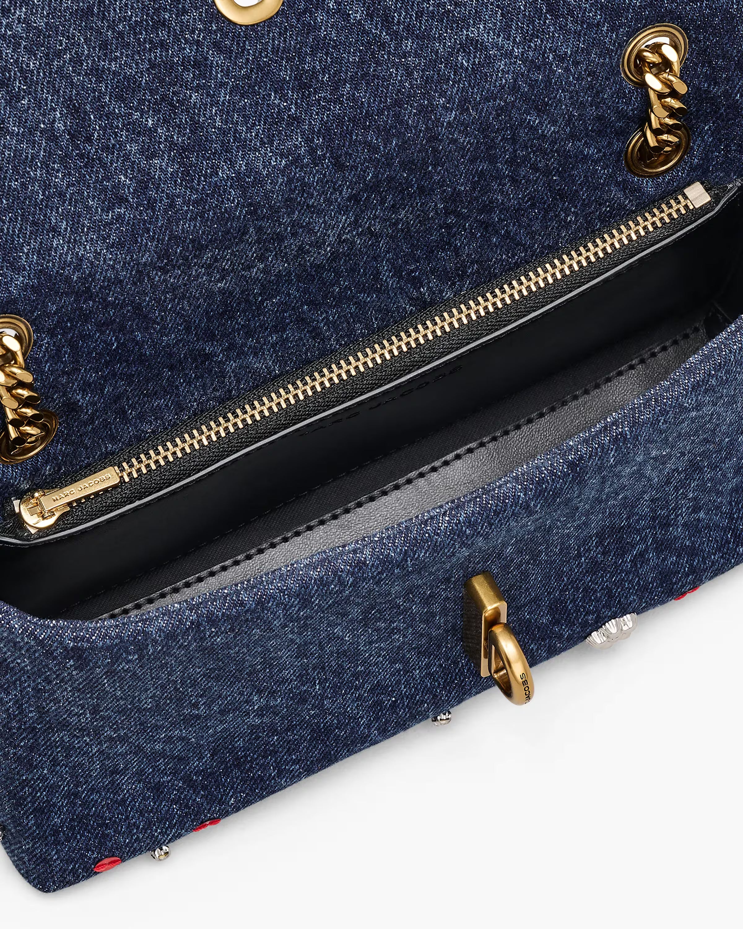 Marc Jacobs The Trinket Charm Denim Dual Chain Mini Bag Medium Wash Multi