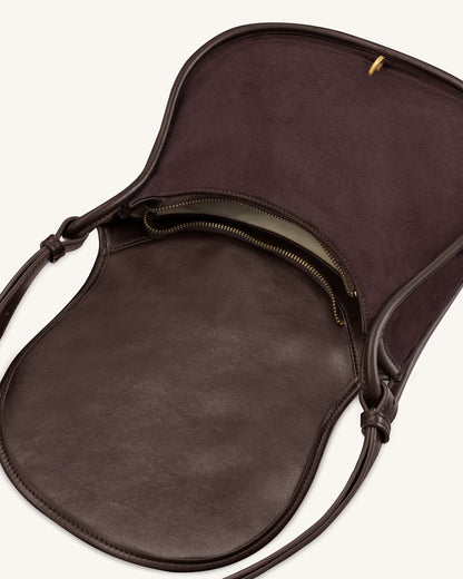 Jw Pei Arla Small Faux Suede Hobo Bag Chocolate