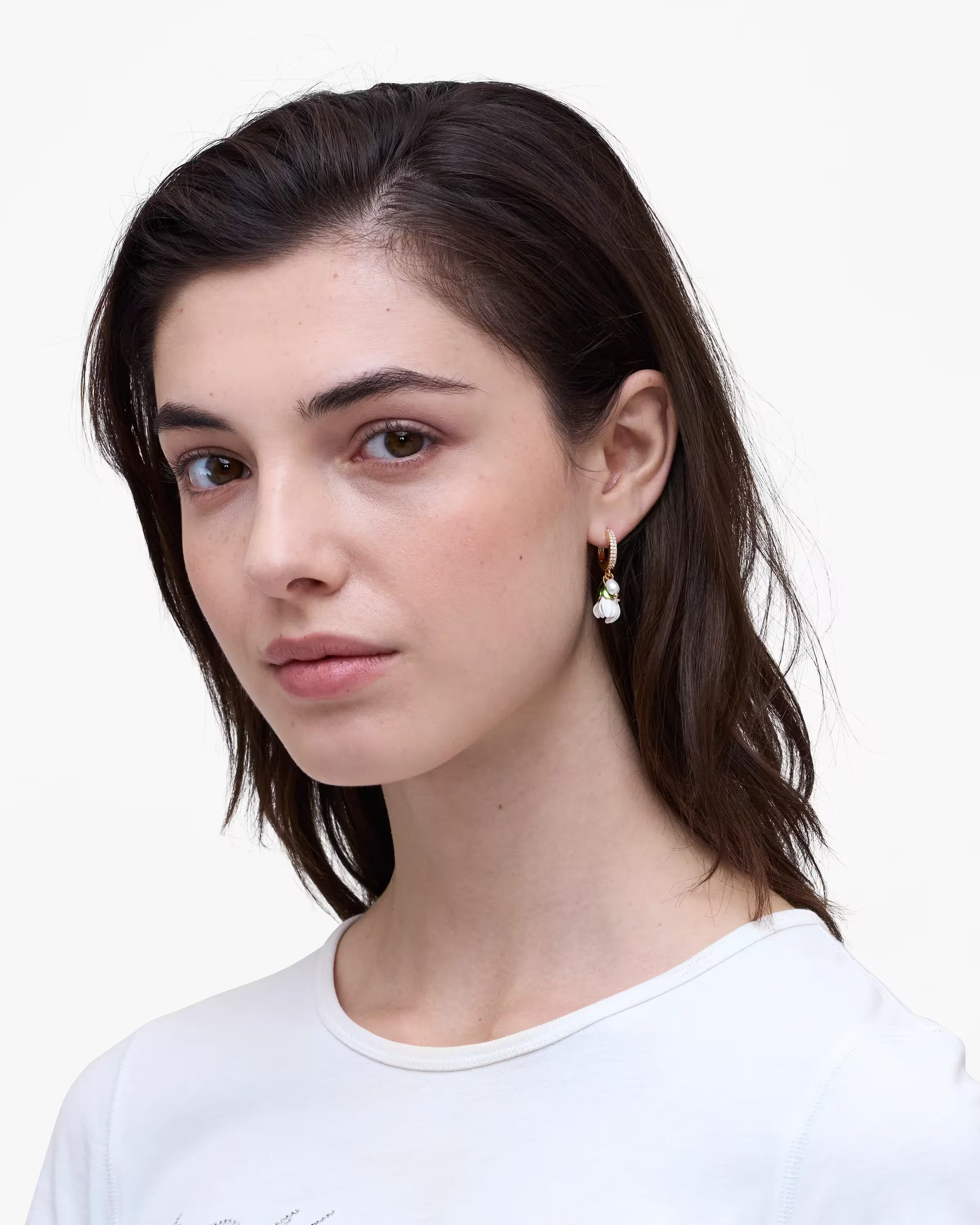 Marc Jacobs The Rooted Daisy Hoop Earrings Gold/Multi