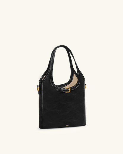 Jw Pei Brooke Mini Belted Embellished Top Handle Bag Black