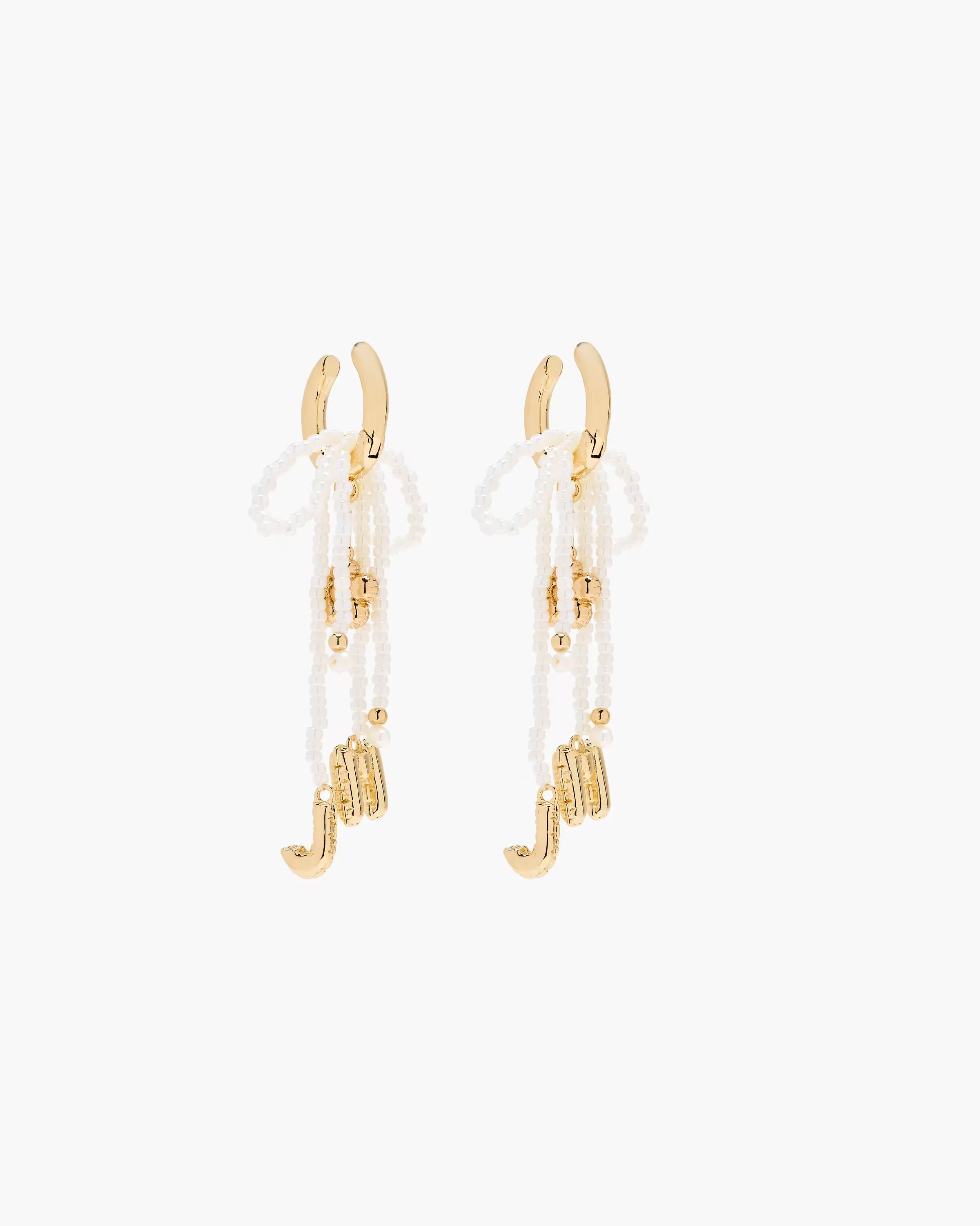 Marc Jacobs The Beaded MJ Balloon Earrnigs Gold/Cream
