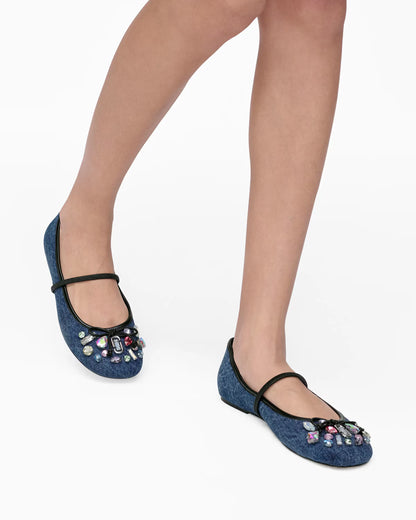 Marc Jacobs The Gem Denim Sabrina Ballerina Indigo