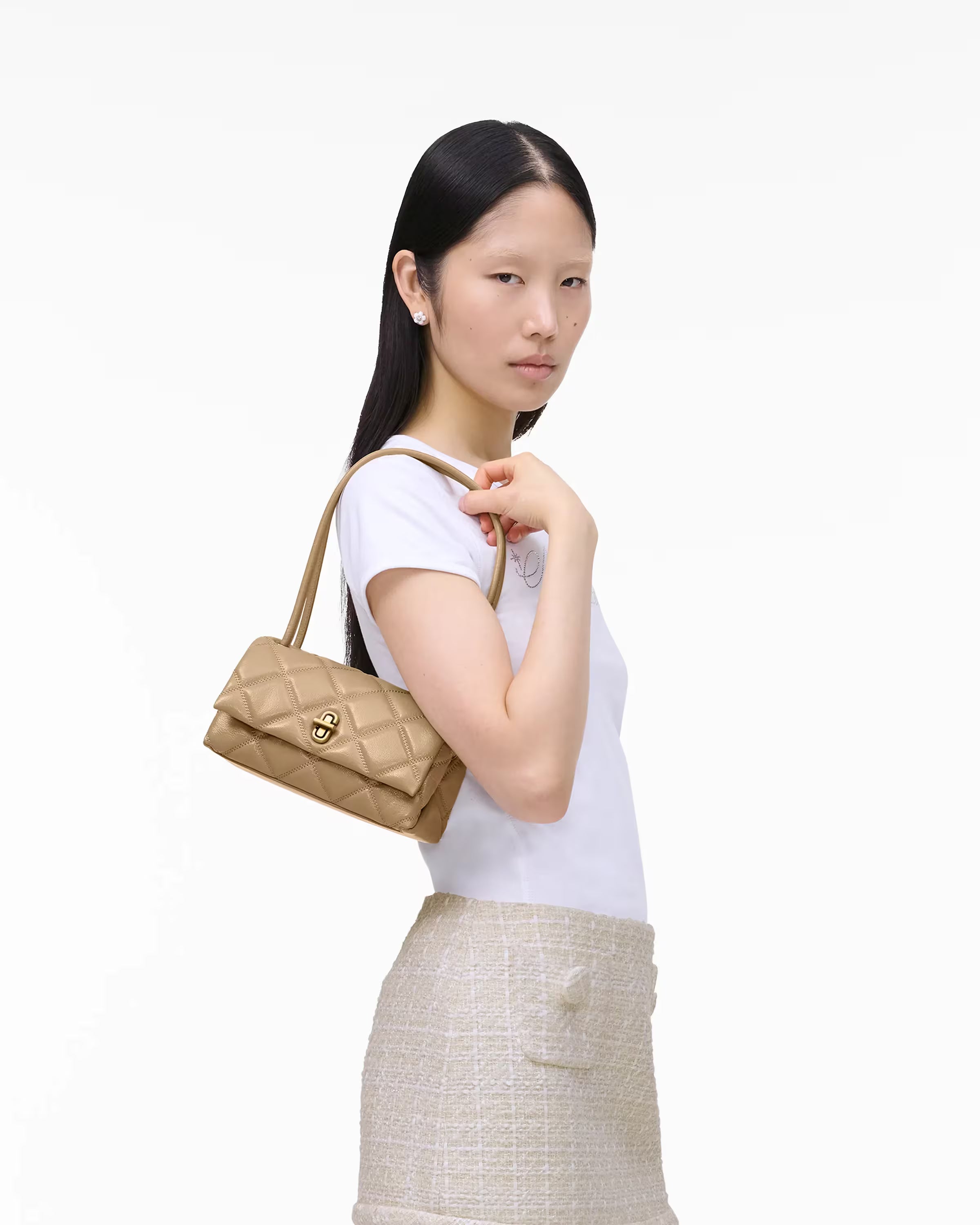 Marc Jacobs The Quilted Mini Dual Shoulder Bag Camel