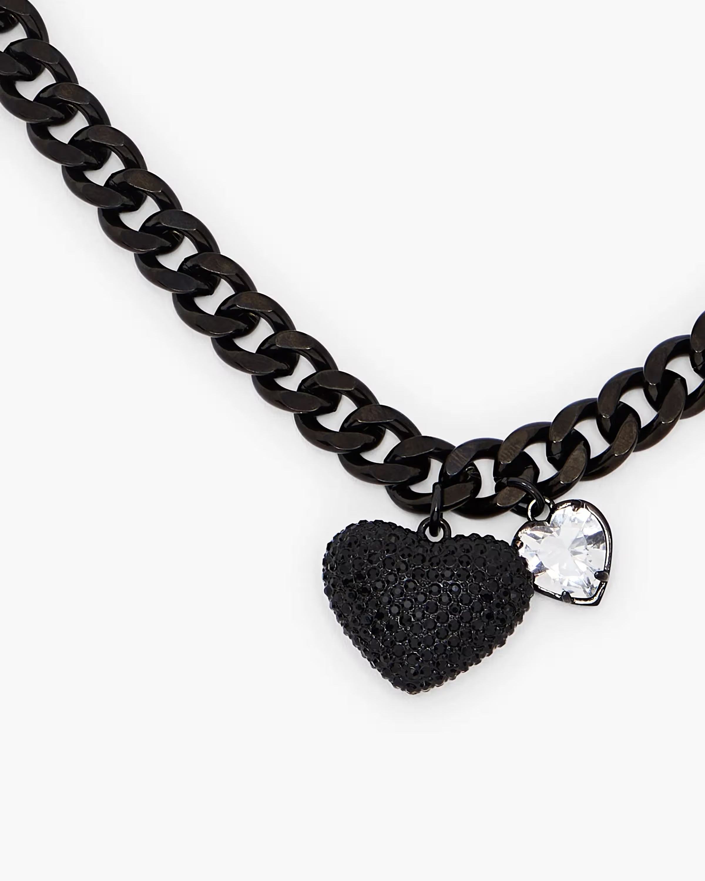 Marc Jacobs The Heart Balloon Pave Necklace Black/Black Crystal