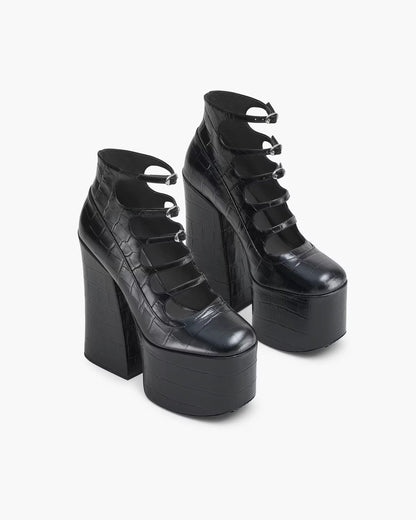 Marc Jacobs The Croc Embossed Kiki Ankle Boot Black