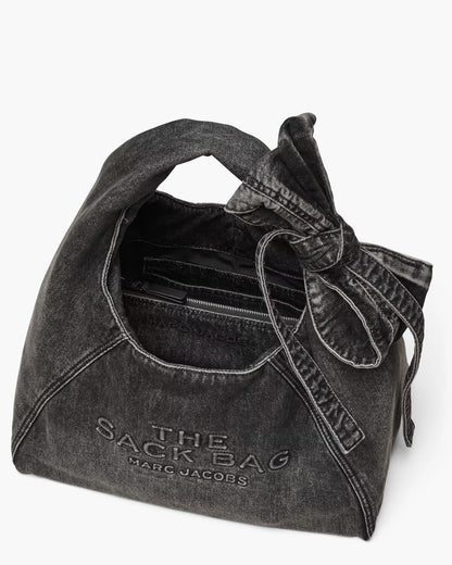 Marc Jacobs The Bow Denim Sack Bag Black Wash