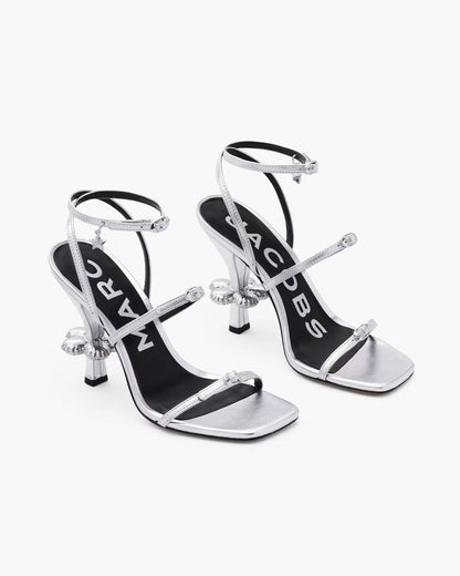 Marc Jacobs The Metallic Leather Daisy Heel Silver