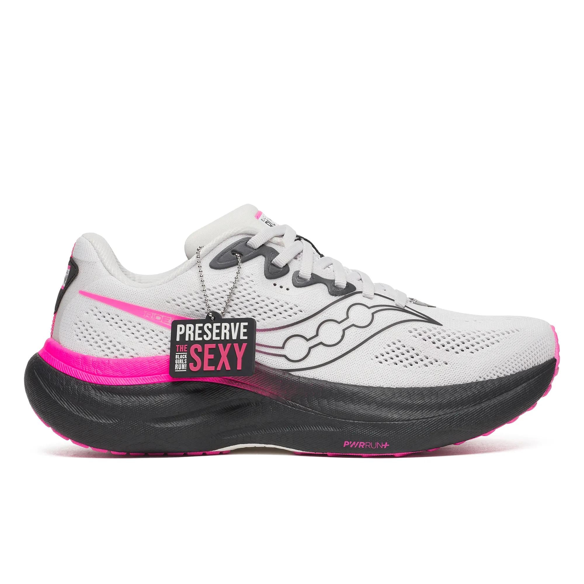 Saucony Women's Black Girls Run X Saucony Ride 19 Fog | Hot Pink