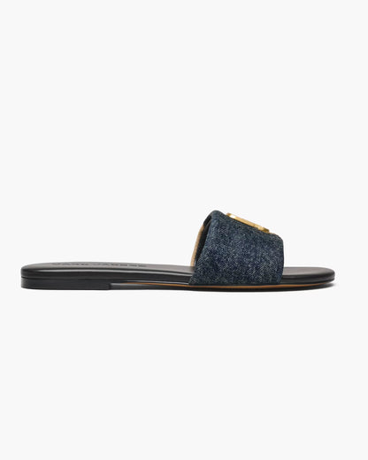 Marc Jacobs The Denim Suede Snapshot Slide Dark Wash Indigo
