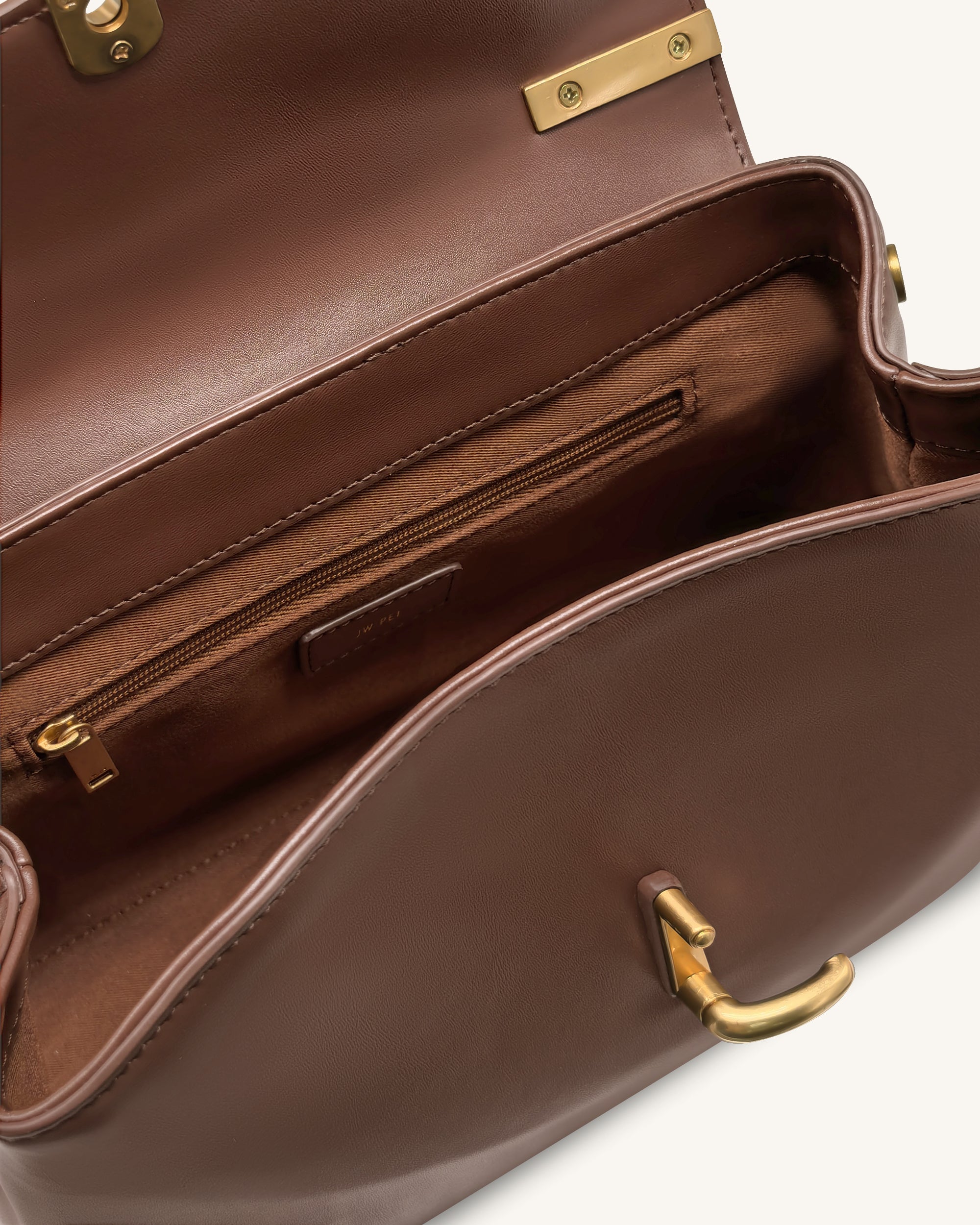 Jw Pei Audrey Flap Lock Top Handle Bag Brown