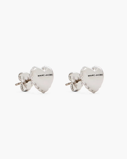 Marc Jacobs The Heart Balloon Stud Earrings Light Antique Silver