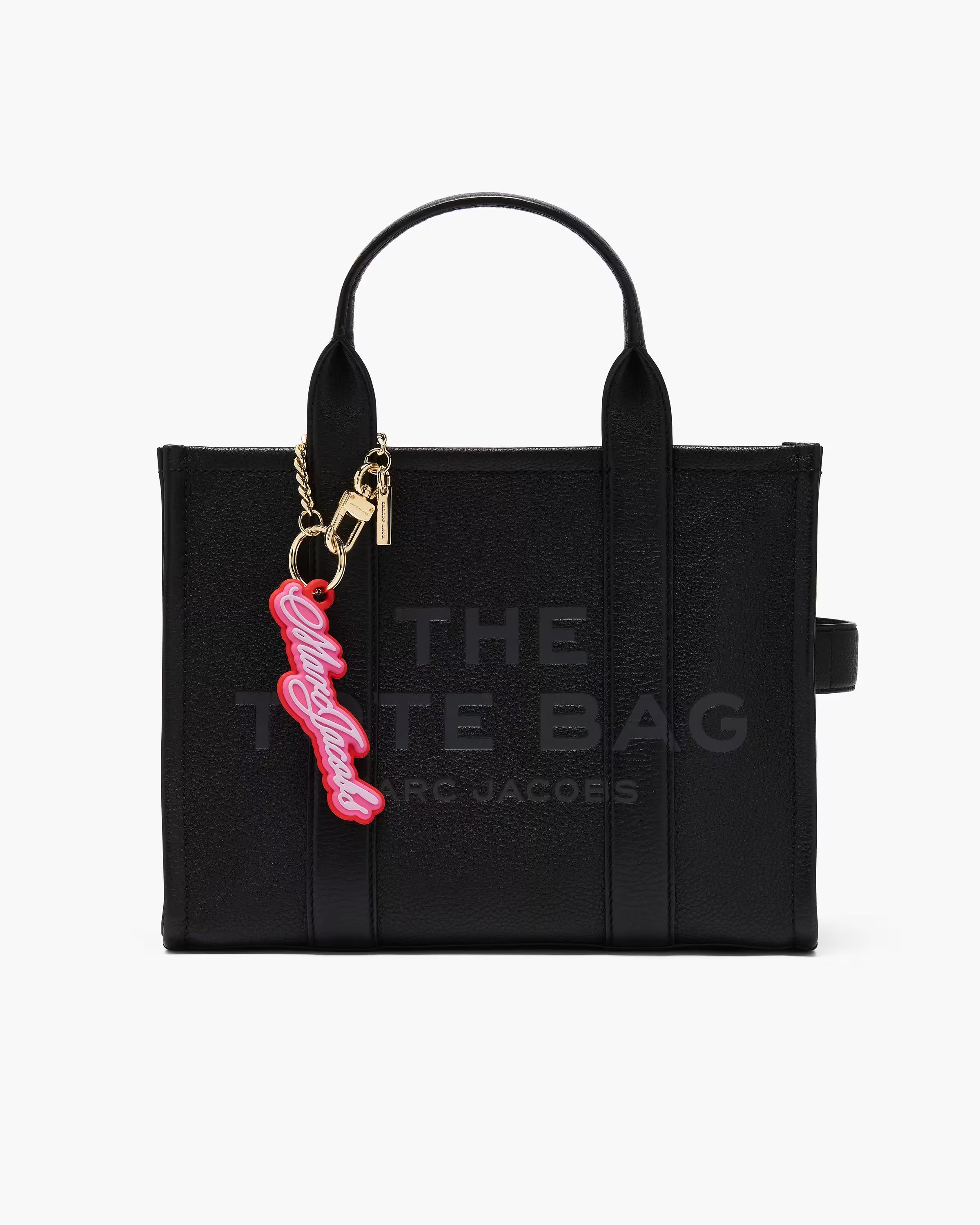 Marc Jacobs The Cursive Logo Bag Charm Bow Pink Multi