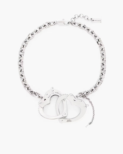 Marc Jacobs The Heart Handcuff Necklace Light Antique Silver