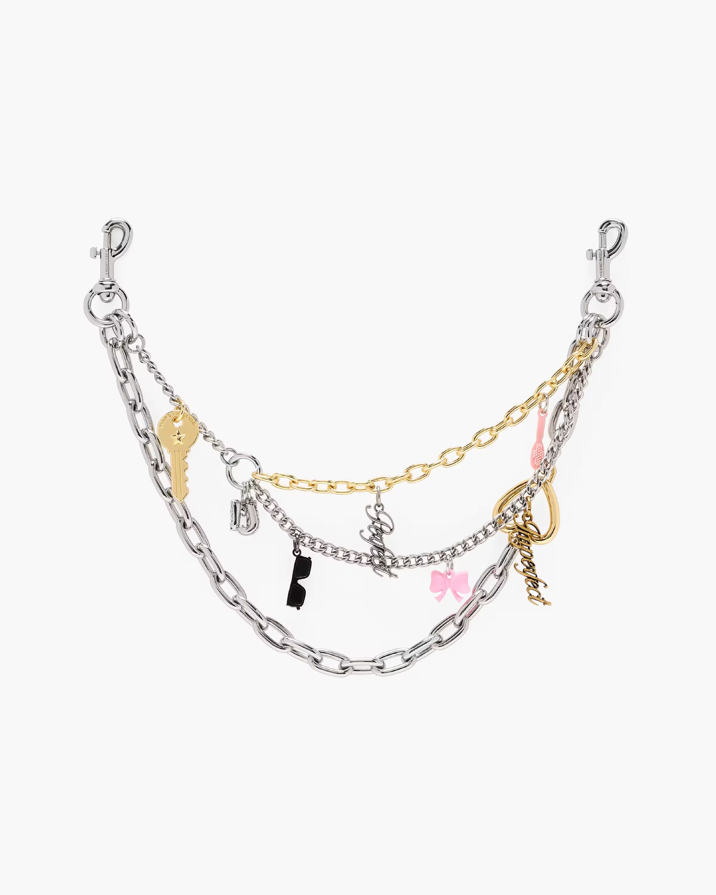 Marc Jacobs The Perfect Imperfect Charm Chain Shoulder Strap Nickel