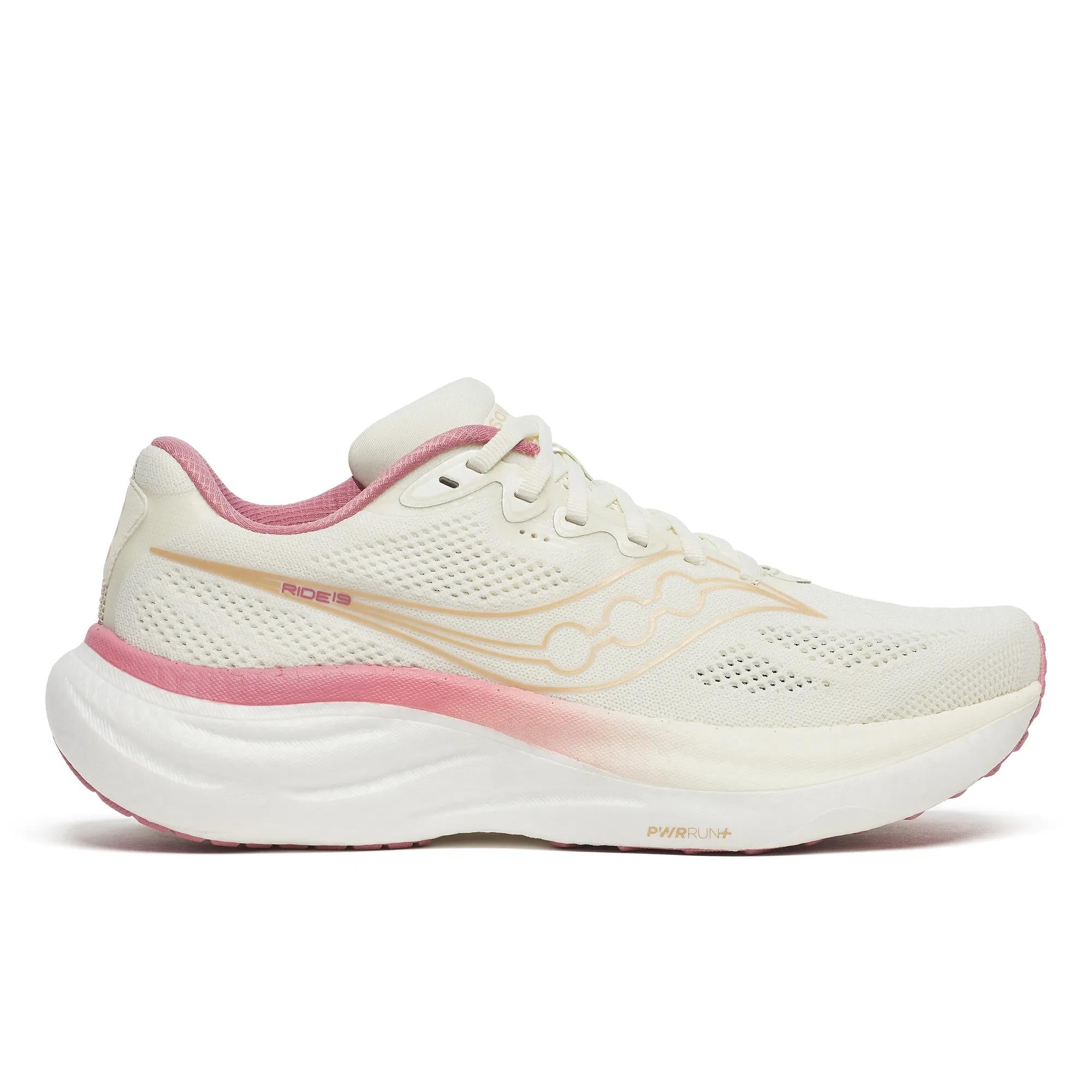 Saucony Women's Ride 19 Wide Vanilla | Mauve