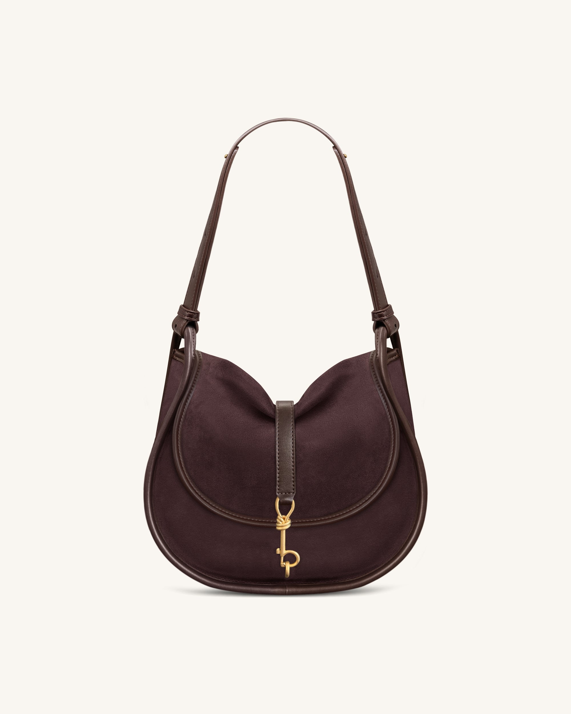 Jw Pei Arla Small Faux Suede Hobo Bag Chocolate