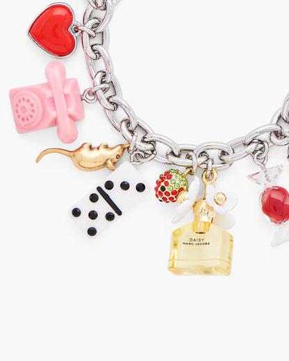 Marc Jacobs The Sticker Charm Statement Bracelet Silver Multi