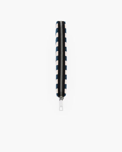Marc Jacobs The Stripe Canvas Continental Wallet Blue Sea Multi