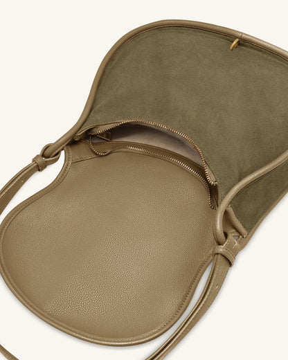 Jw Pei Arla Small Faux Suede Hobo Bag Olive Green