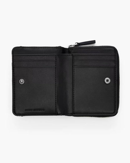 Marc Jacobs The Stripe Canvas Mini Compact Wallet Blue Sea Multi
