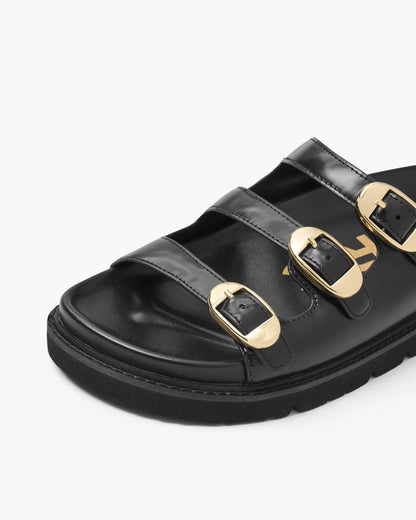 Marc Jacobs The Leather Kiki Slide Black