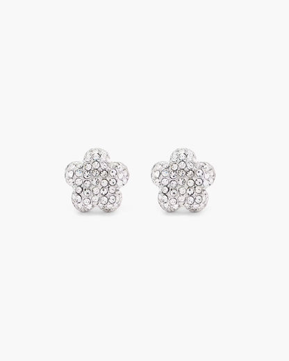 Marc Jacobs The Daisy Pave Stud Earrings Silver/Crystal