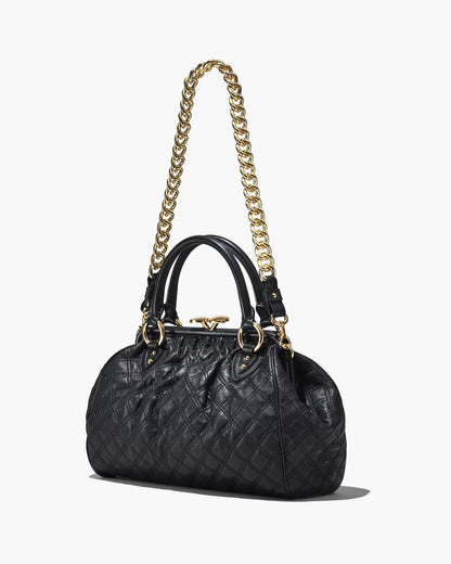 Marc Jacobs Re-Edition Quilted Leather Stam Bag Black
