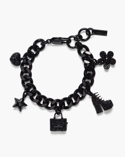 Marc Jacobs The Pave Mini Icon Charm Bracelet Black/Black Crystal