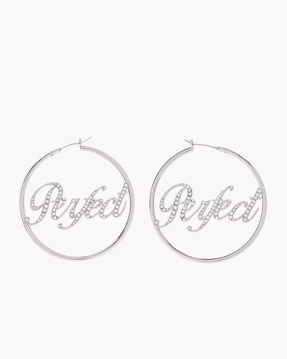 Marc Jacobs The Perfect Pave Hoop Earrings Silver/Crystal