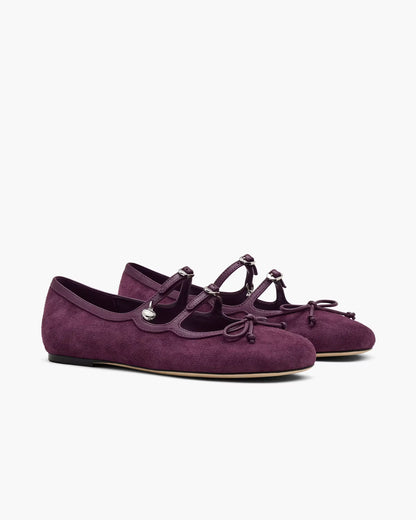 Marc Jacobs The Suede Kiki Ballerina Dark Plum