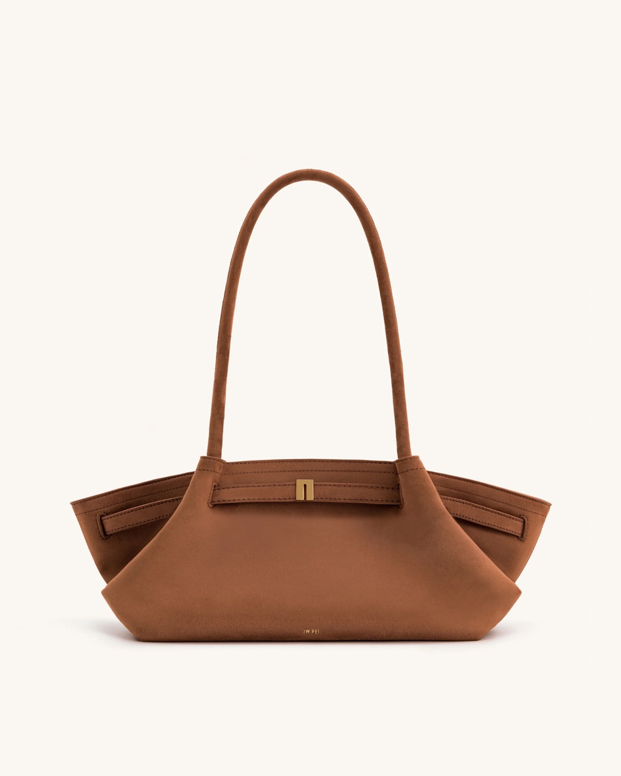 Jw Pei Hana Wide Faux Suede Tote Bag Brown