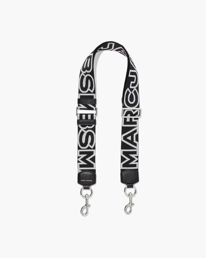 Marc Jacobs The Outline Logo Webbing Strap Black/Silver