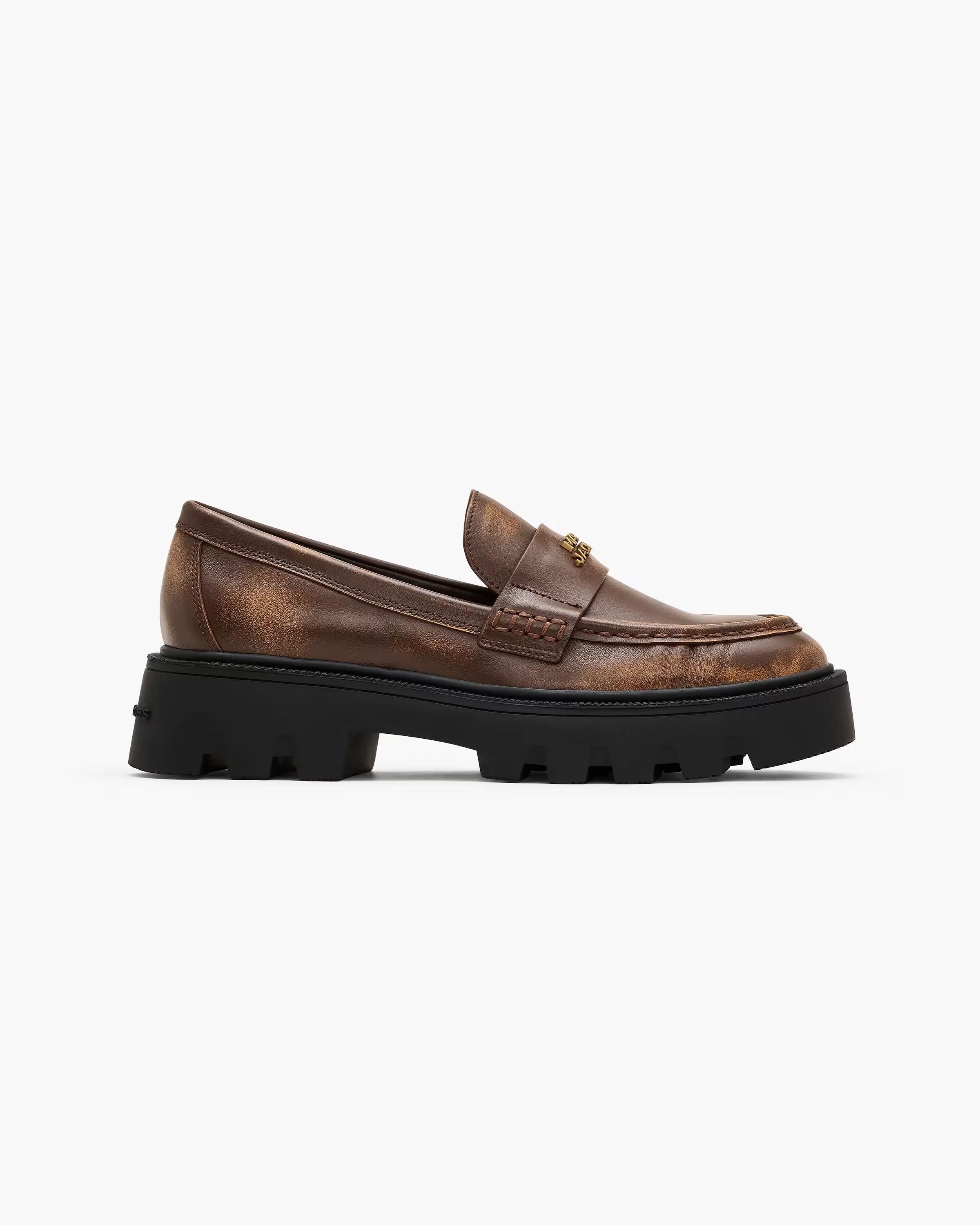 Marc Jacobs The Distressed Leather Frankie Loafer Ebony