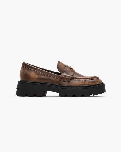 Marc Jacobs The Distressed Leather Frankie Loafer Ebony