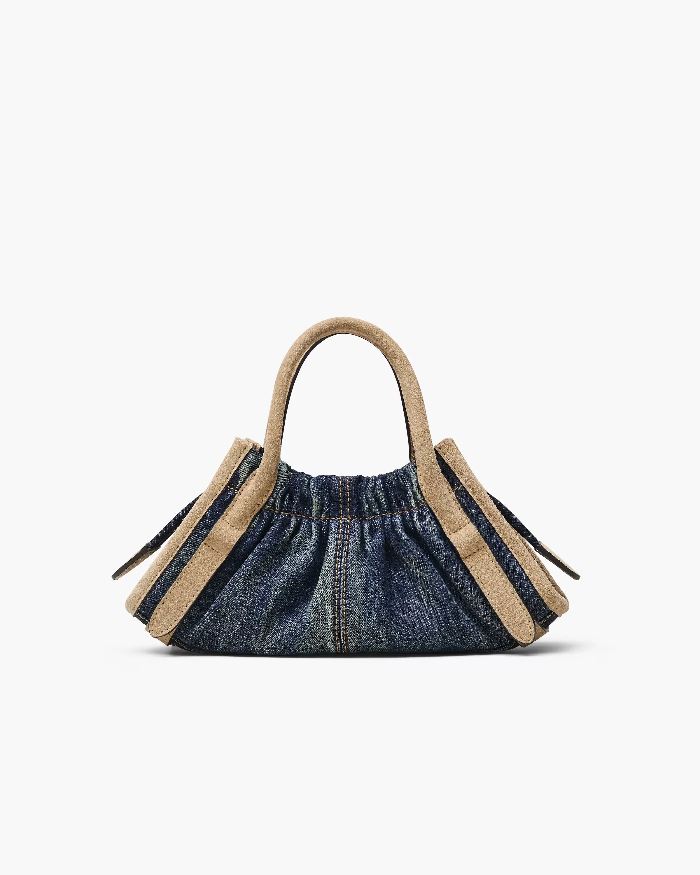 Marc Jacobs The Denim Suede Cristina Small Satchel Dark Wash Indigo