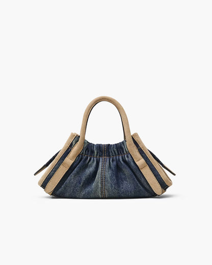 Marc Jacobs The Denim Suede Cristina Small Satchel Dark Wash Indigo