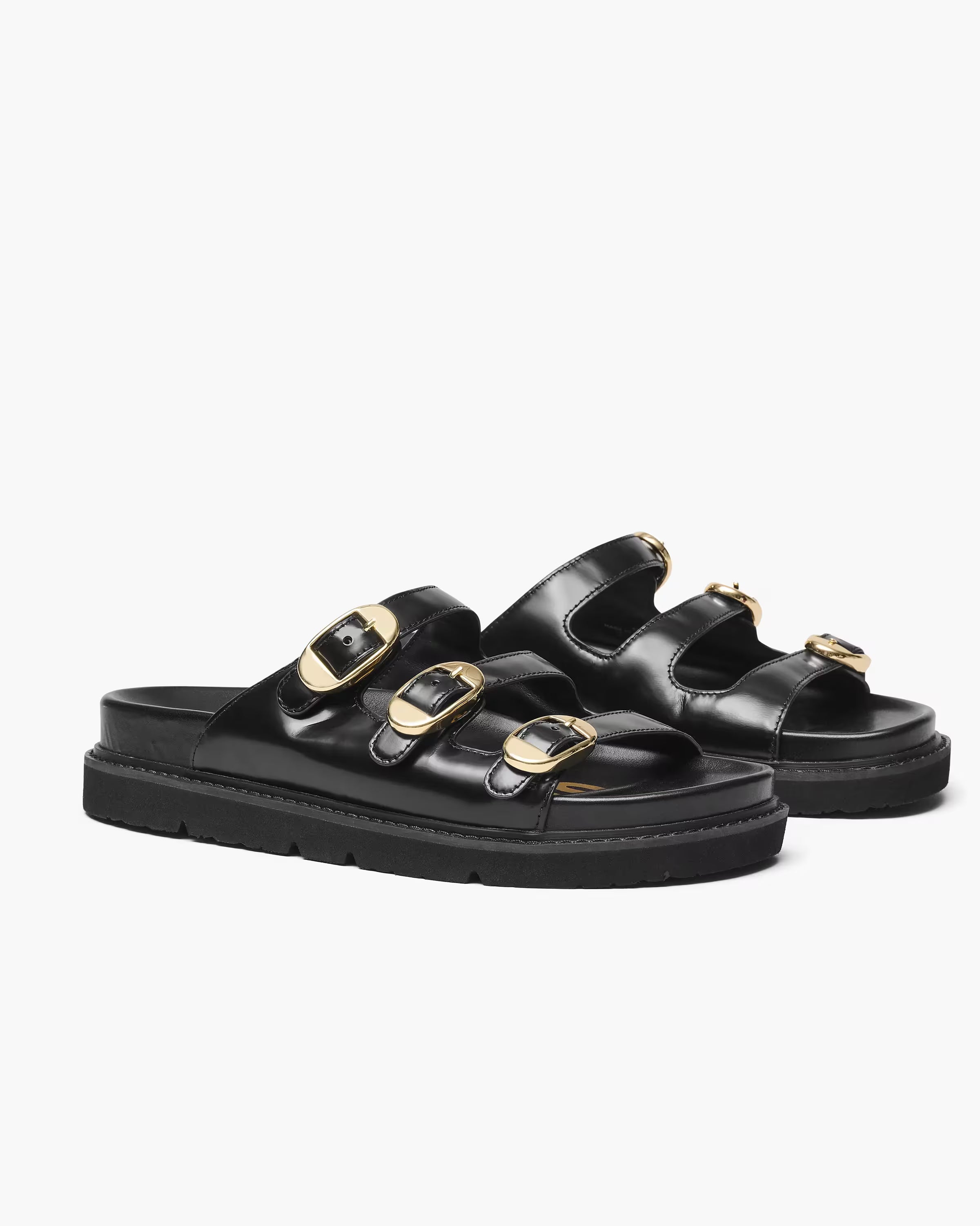 Marc Jacobs The Leather Kiki Slide Black