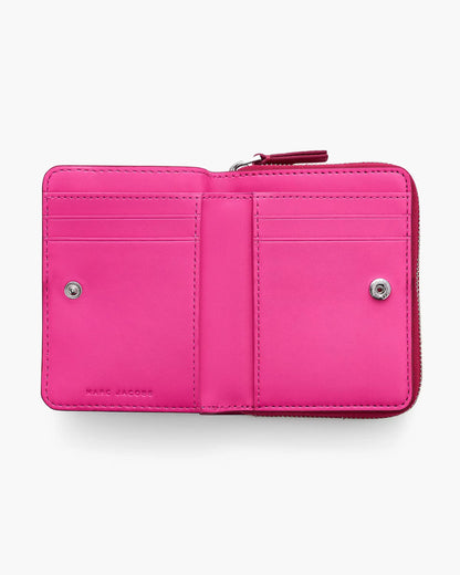 Marc Jacobs The Leather Mini Compact Wallet Raspberry Pink