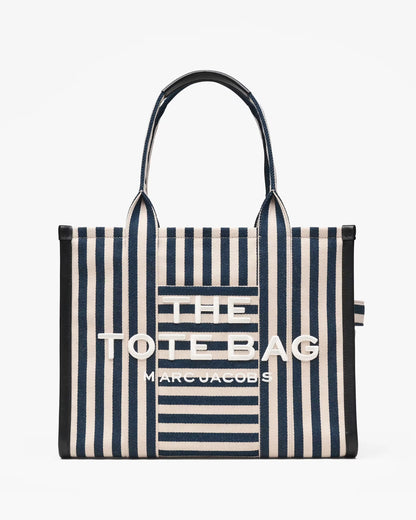 Marc Jacobs The Stripe Canvas Large Tote Bag Blue Sea Multi