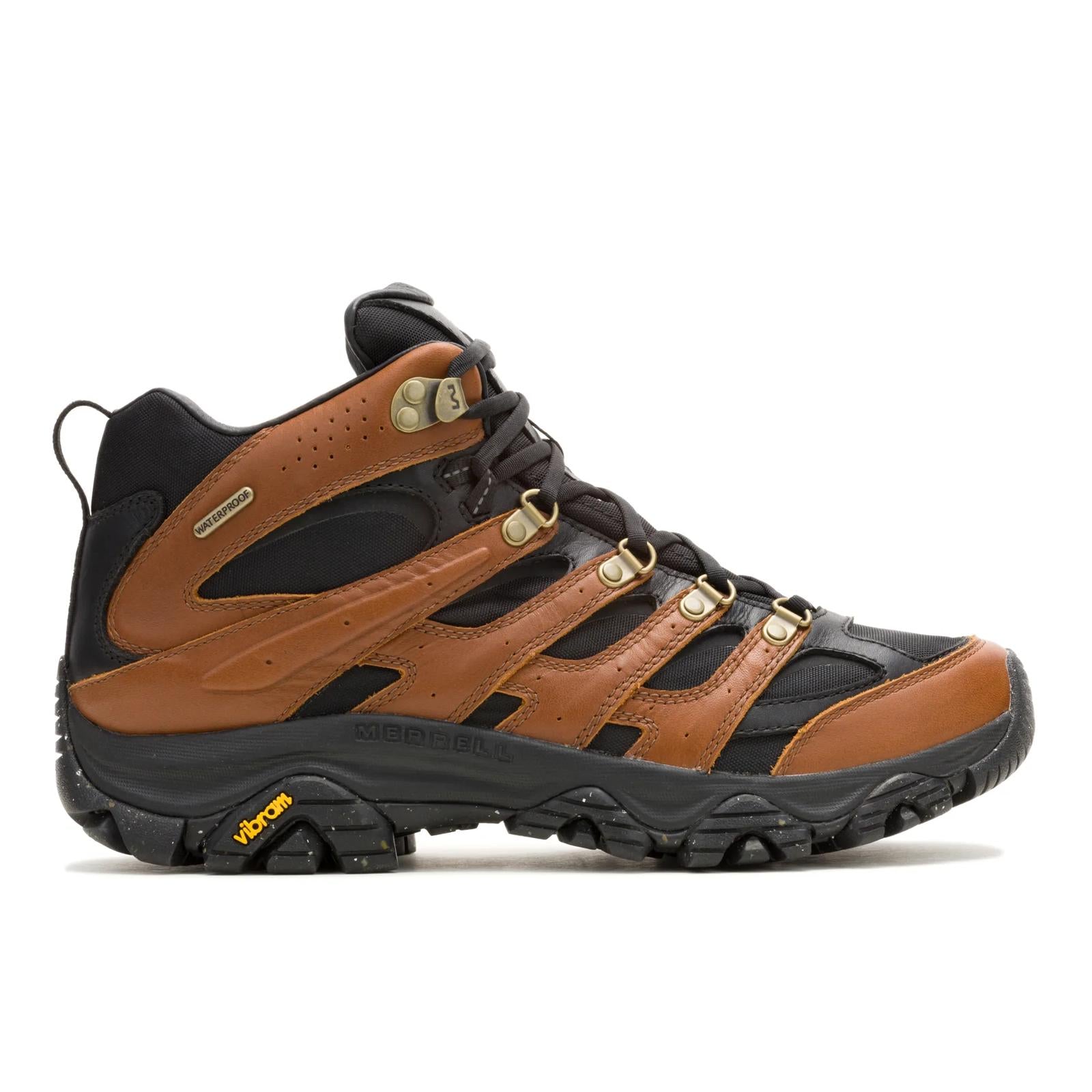 Merrell Men's Moab 3 Luxe Leather Mid Waterproof Black/Brown