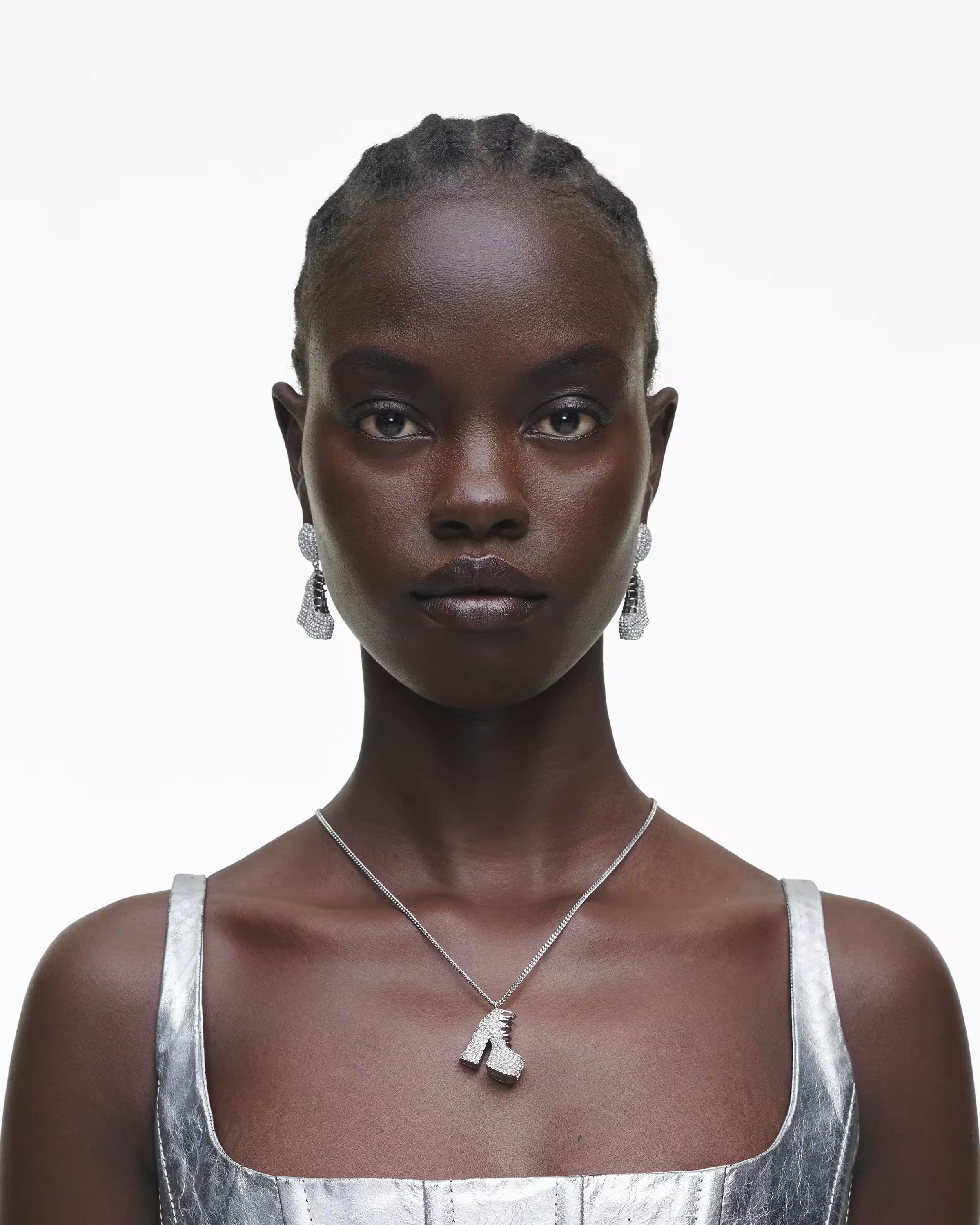 Marc Jacobs The Pave Kiki Boot Necklace Silver/Crystal