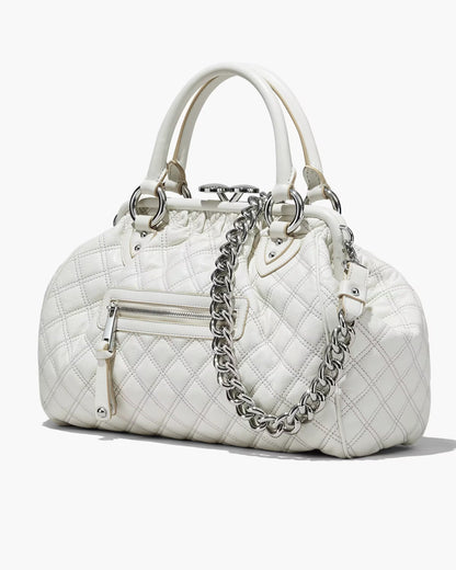 Marc Jacobs Re-Edition Quilted Leather Stam Bag Cloud White