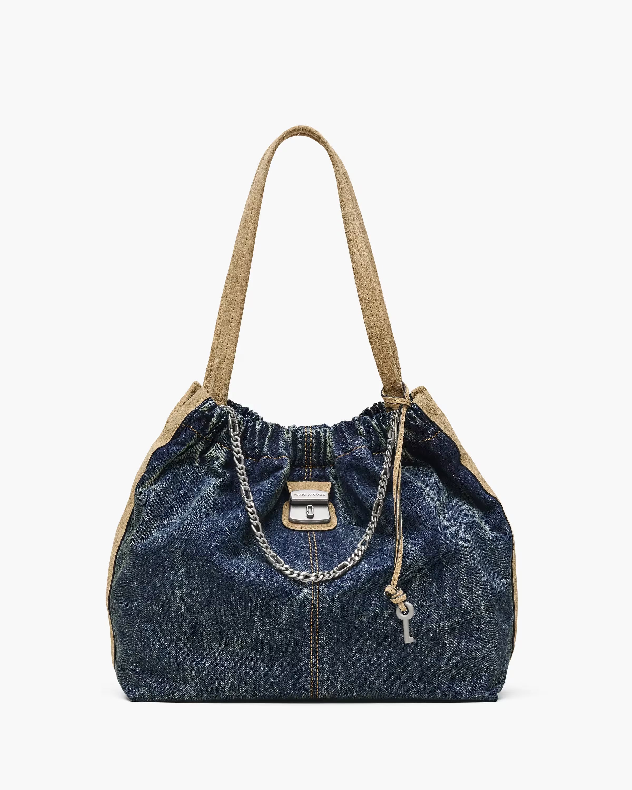 Marc Jacobs The Denim Suede Cristina Tote Dark Wash Indigo