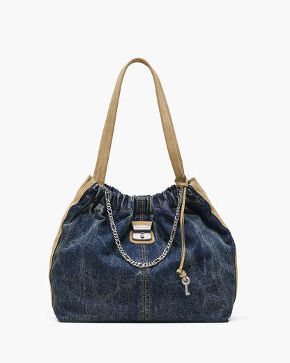Marc Jacobs The Denim Suede Cristina Tote Dark Wash Indigo