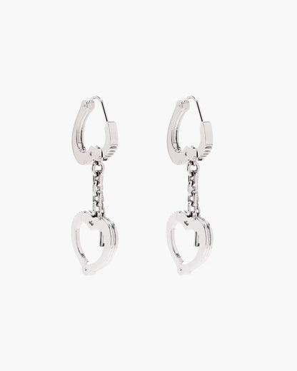Marc Jacobs The Heart Handcuff Earrings Light Antique Silver