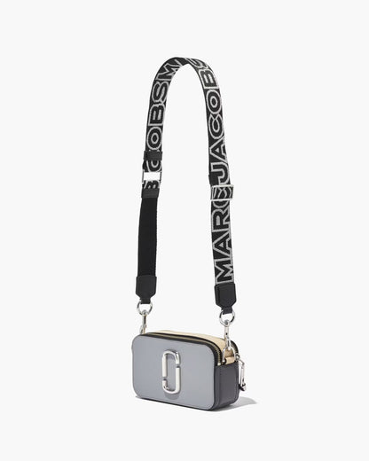 Marc Jacobs The Thin Outline Logo Webbing Strap Black/Silver