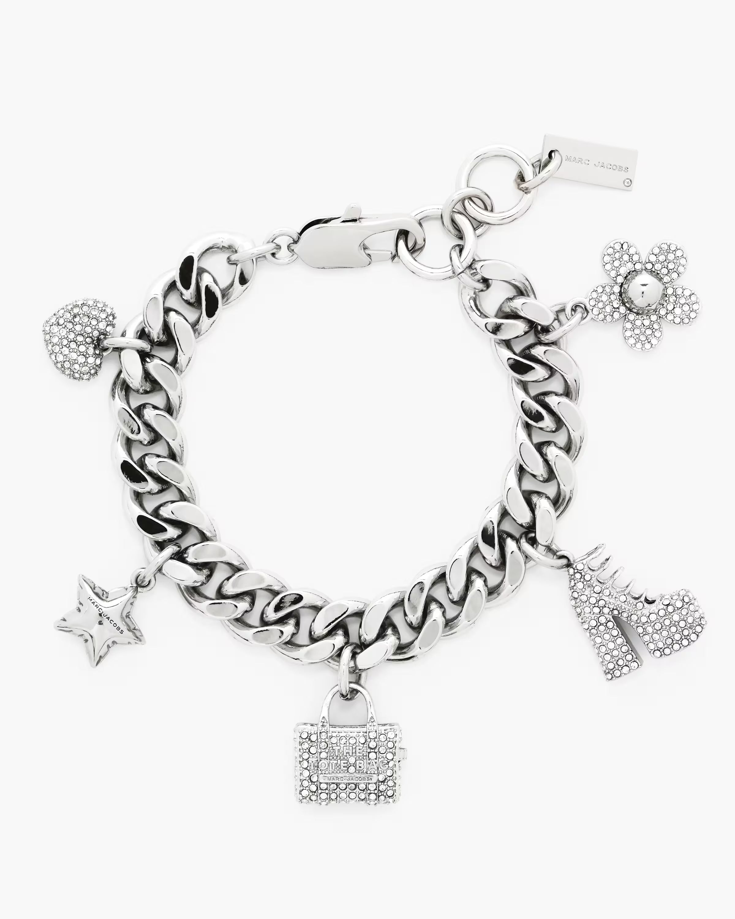 Marc Jacobs The Pave Mini Icon Charm Bracelet Silver/Crystal